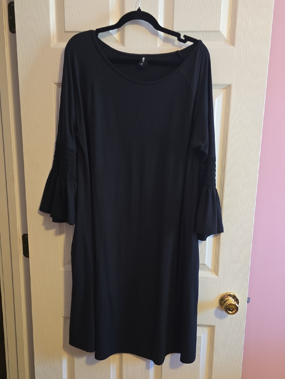 Agnes & Dora Black‎ Long-Sleeve Smocked Bell-Sleeve Dress